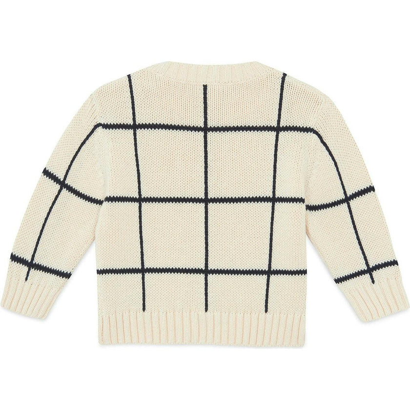 BONTON Windowpane Misty Baby Sweater
