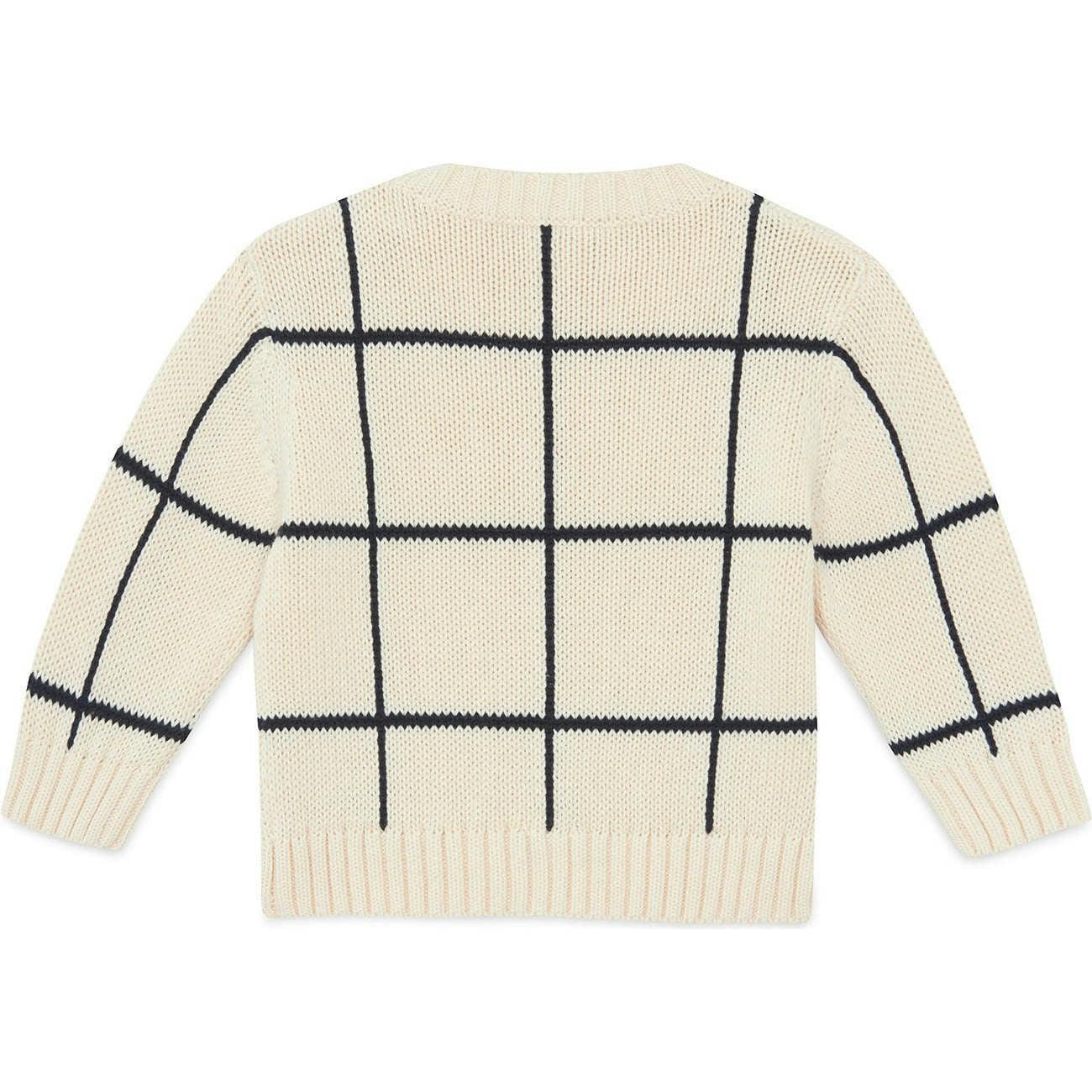 BONTON Windowpane Misty Baby Sweater