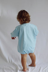 Harley Pocket Romper in Dream Blue