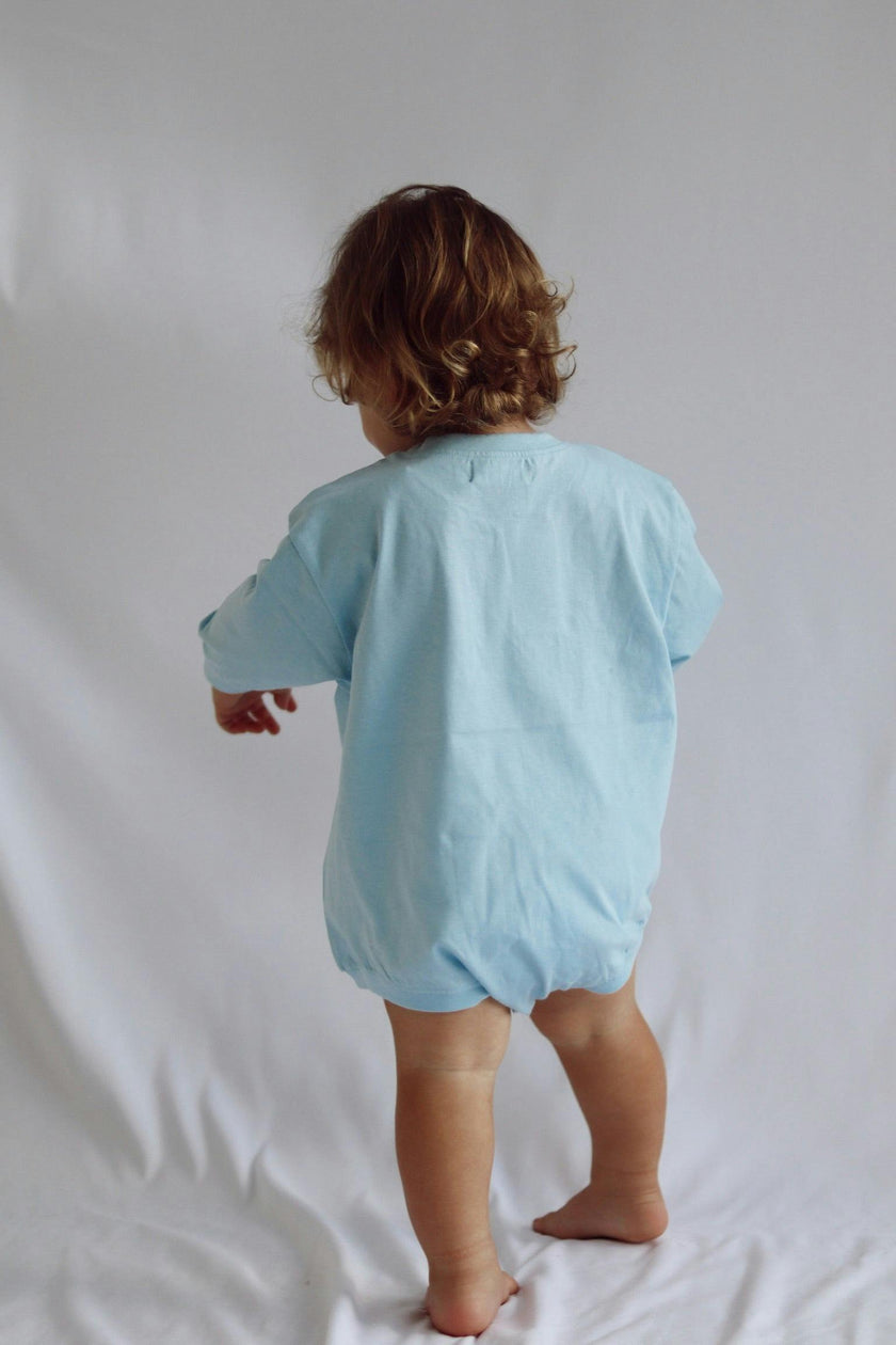 Harley Pocket Romper in Dream Blue