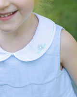 Linen-Look Dress With Embroidered Collar