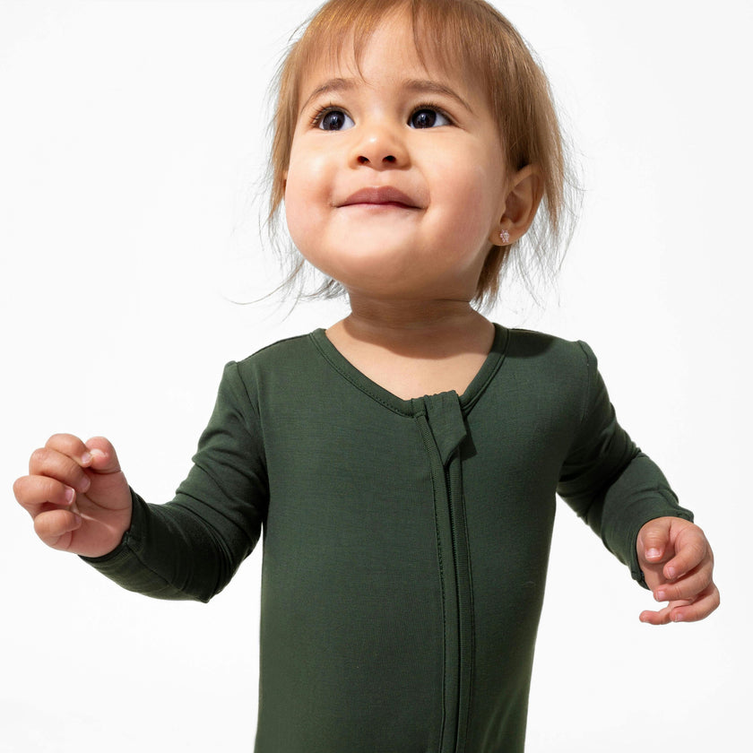 Pine Green Bamboo Convertible Footie