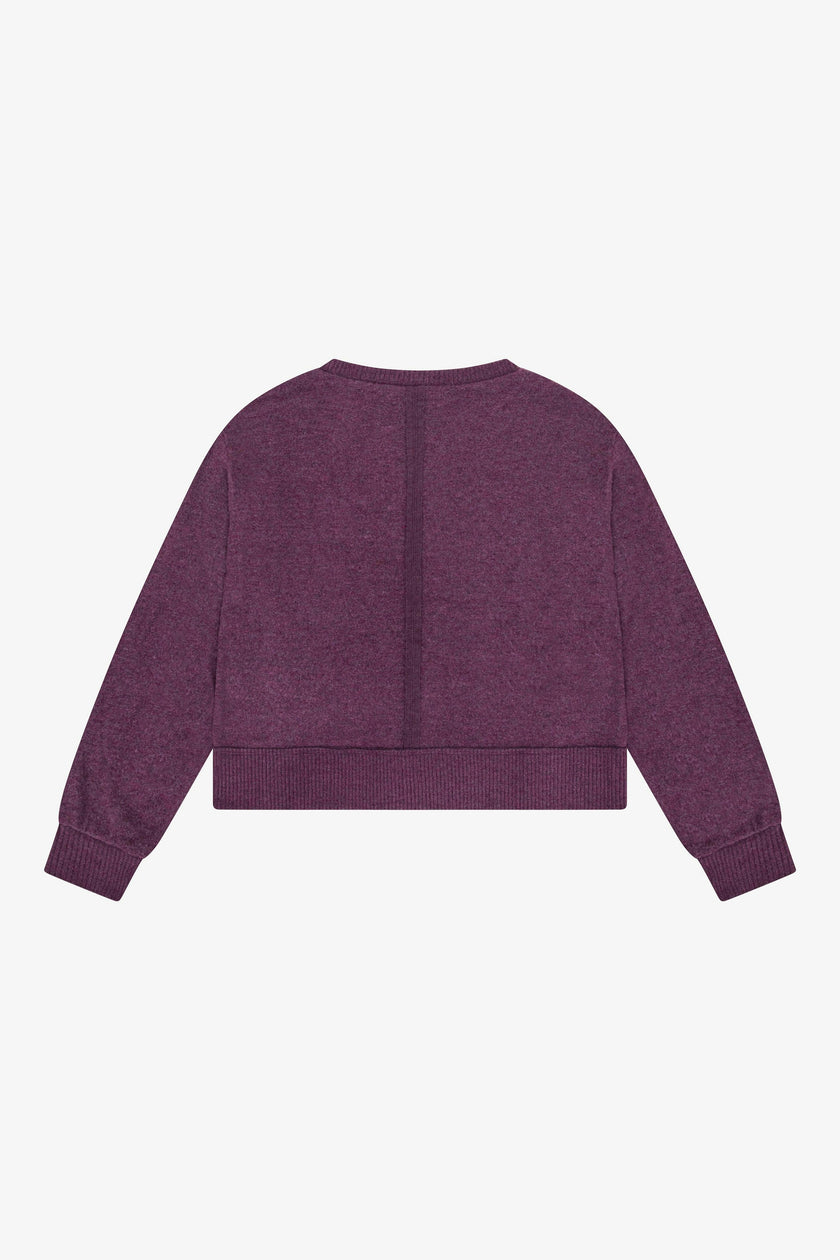 Tenly Hacci Jersey Cropped Split Neck Tunic