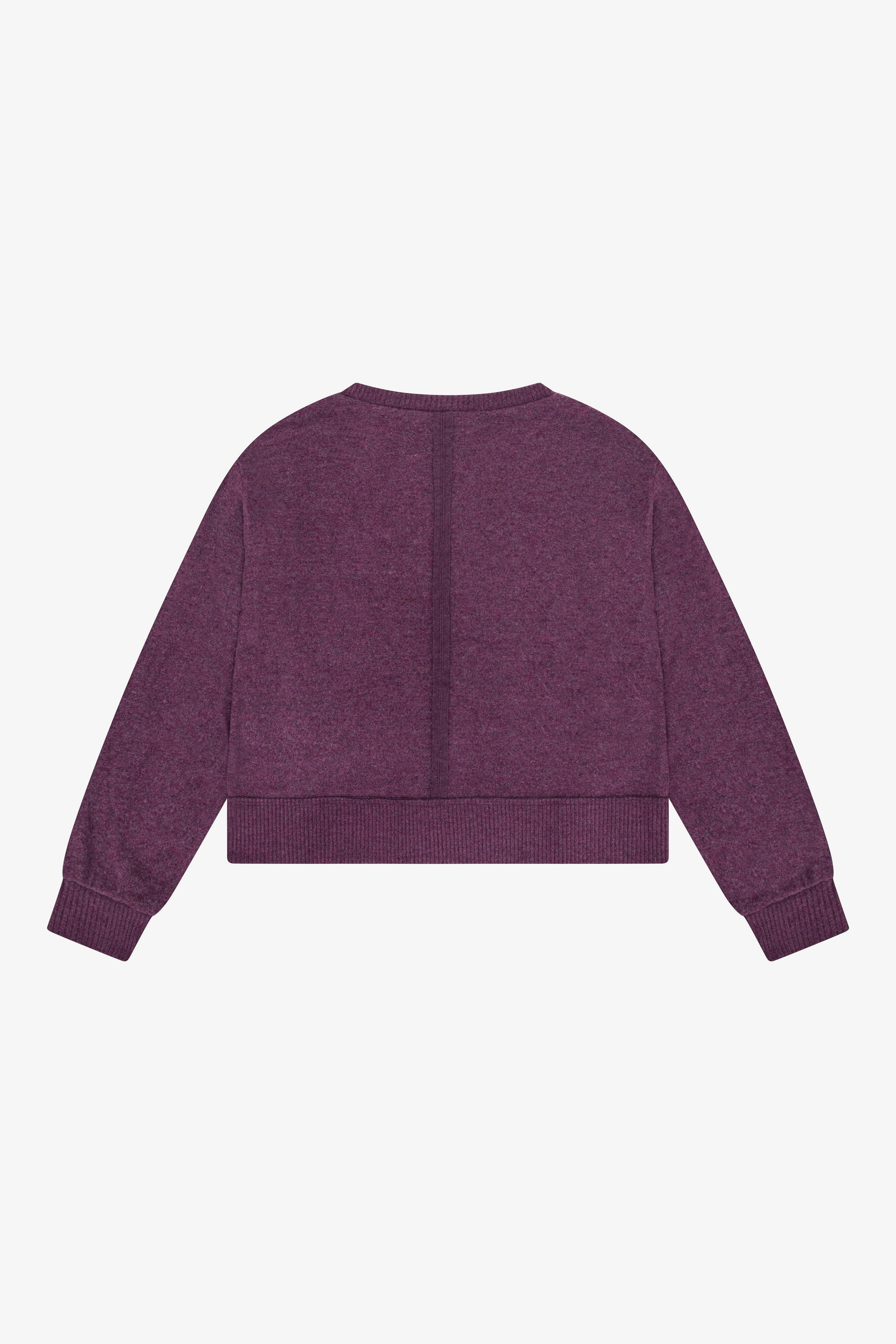 Tenly Hacci Jersey Cropped Split Neck Tunic