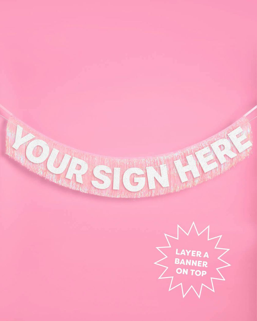 Pretty in Pink Fringe - light pink fringe banner