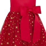 Stella Satin & Gold Star Girls Party Dress