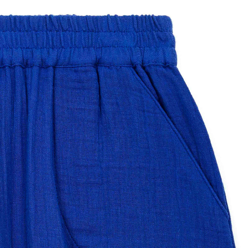 BONTON Bleu Vacances Rambo Gauze Cotton Shorts