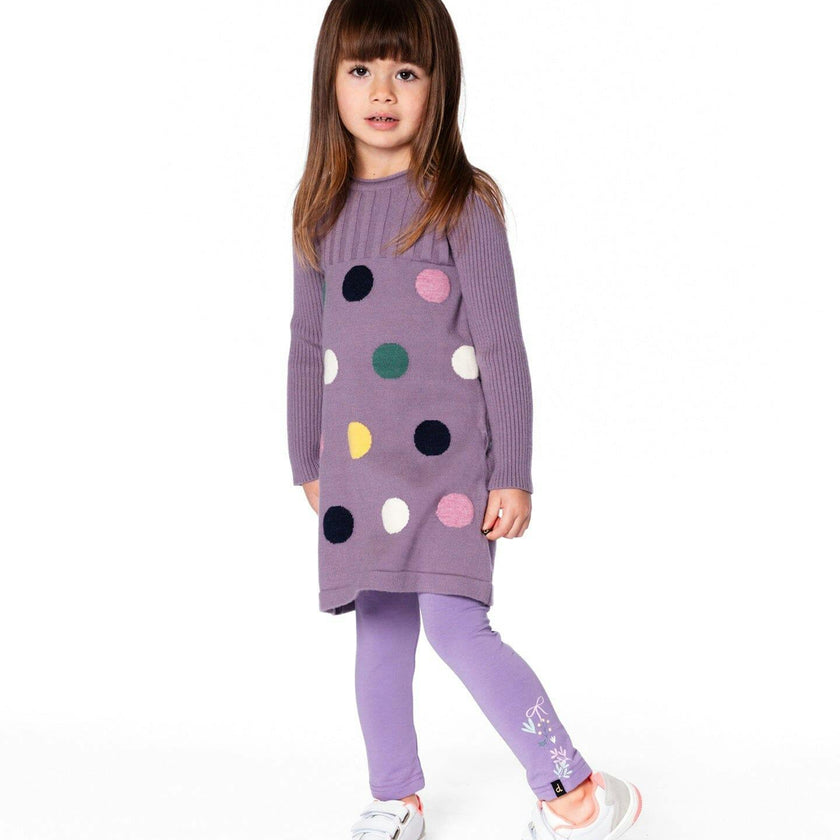 Jacquard Sweater Dress with Polka Dot Pattern
