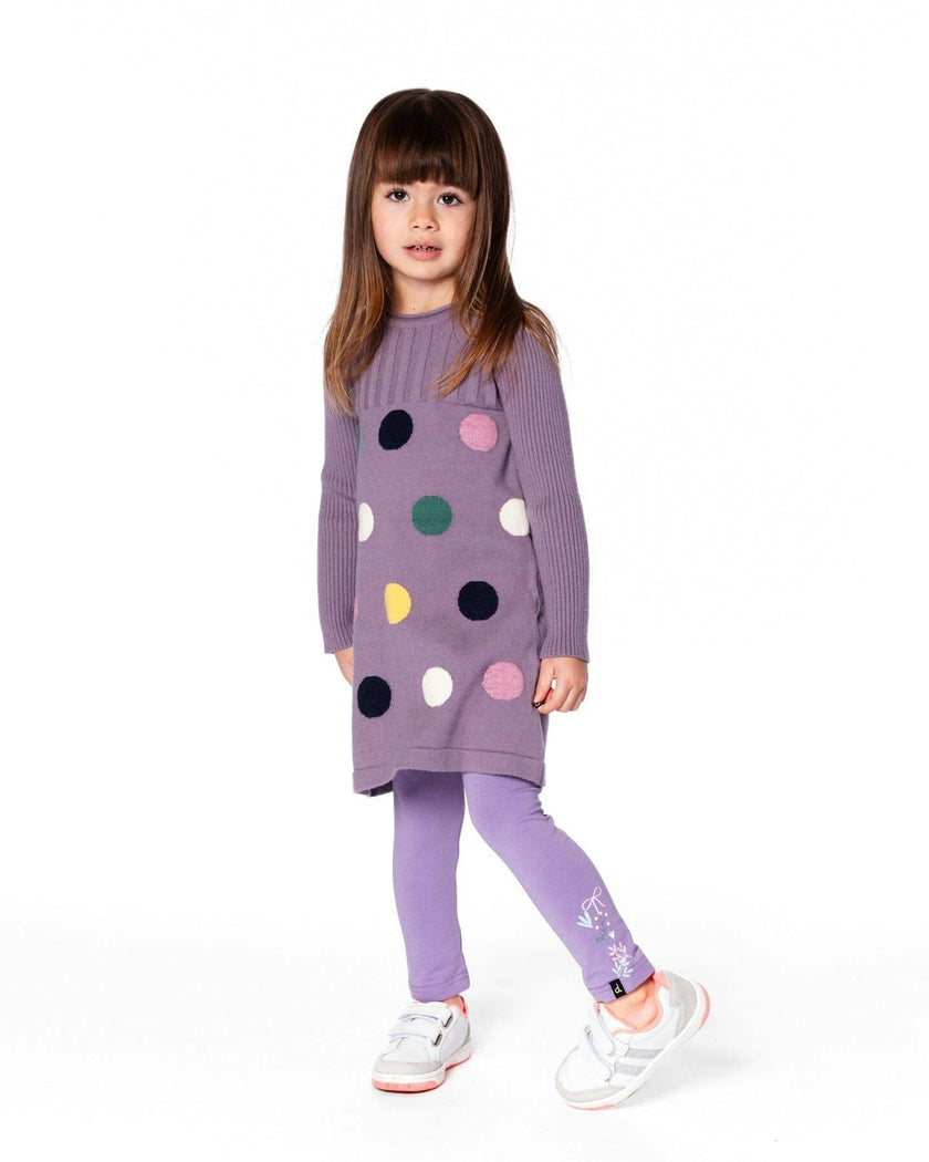 Jacquard Sweater Dress with Polka Dot Pattern