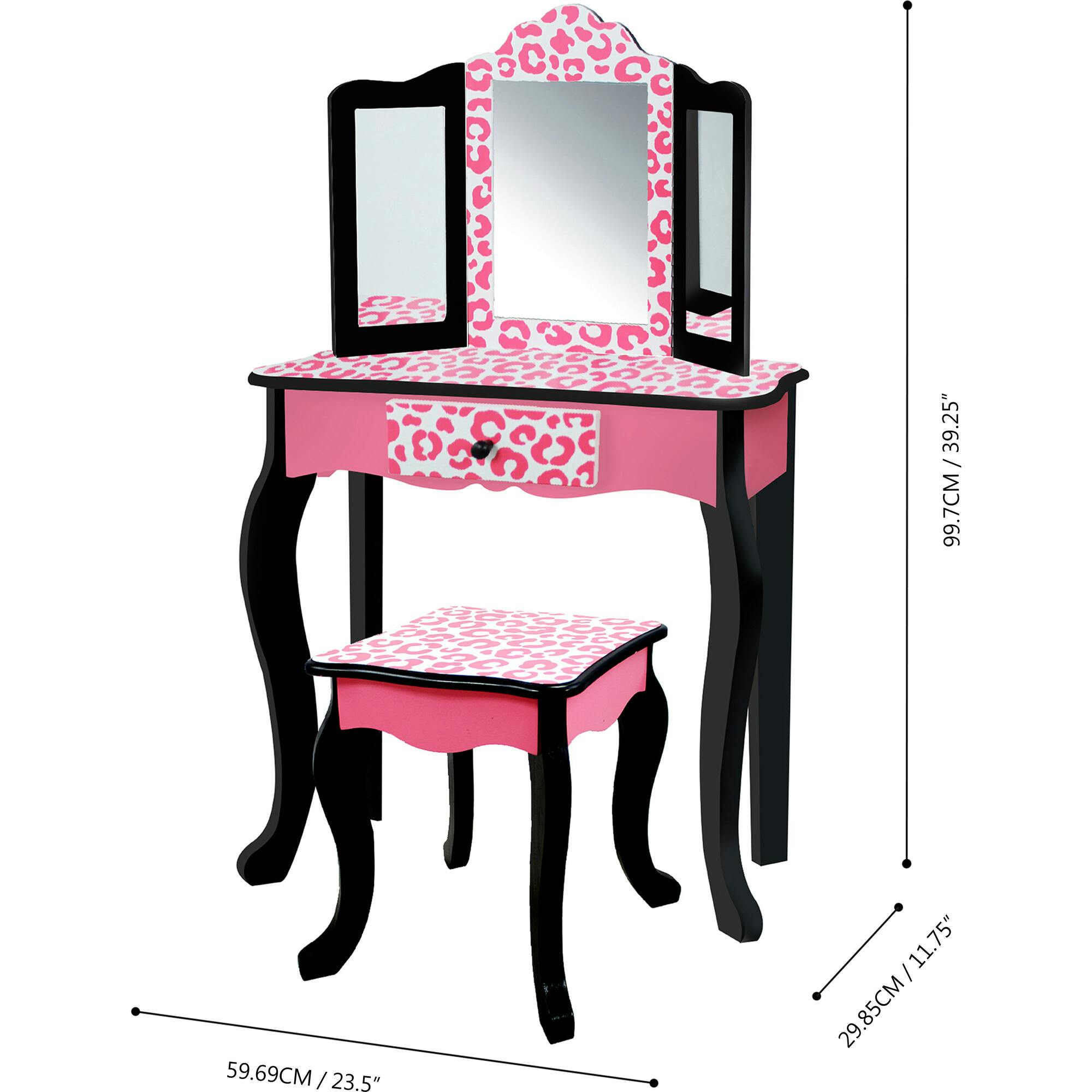 Teamson Kids Wooden Leopard 2-pc. Vanity Set