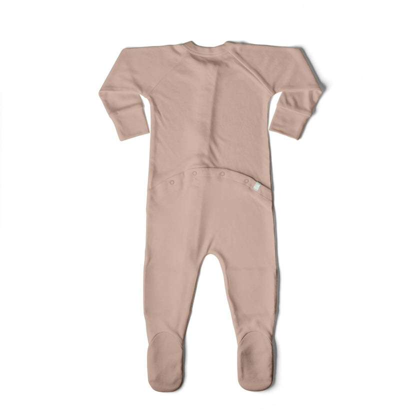 GROW WITH YOU FOOTIE | ROSE — Bamboo Organic Cotton Blend, 0–6M