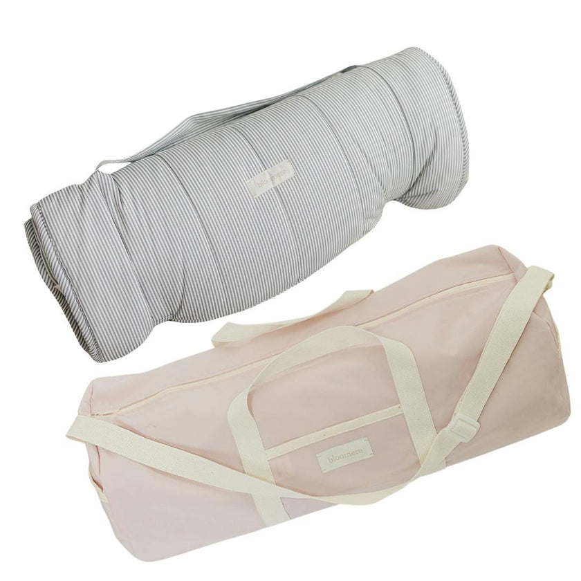 BLOOMERE  Nap Mat Set (Modern Stripe Pink Bag)