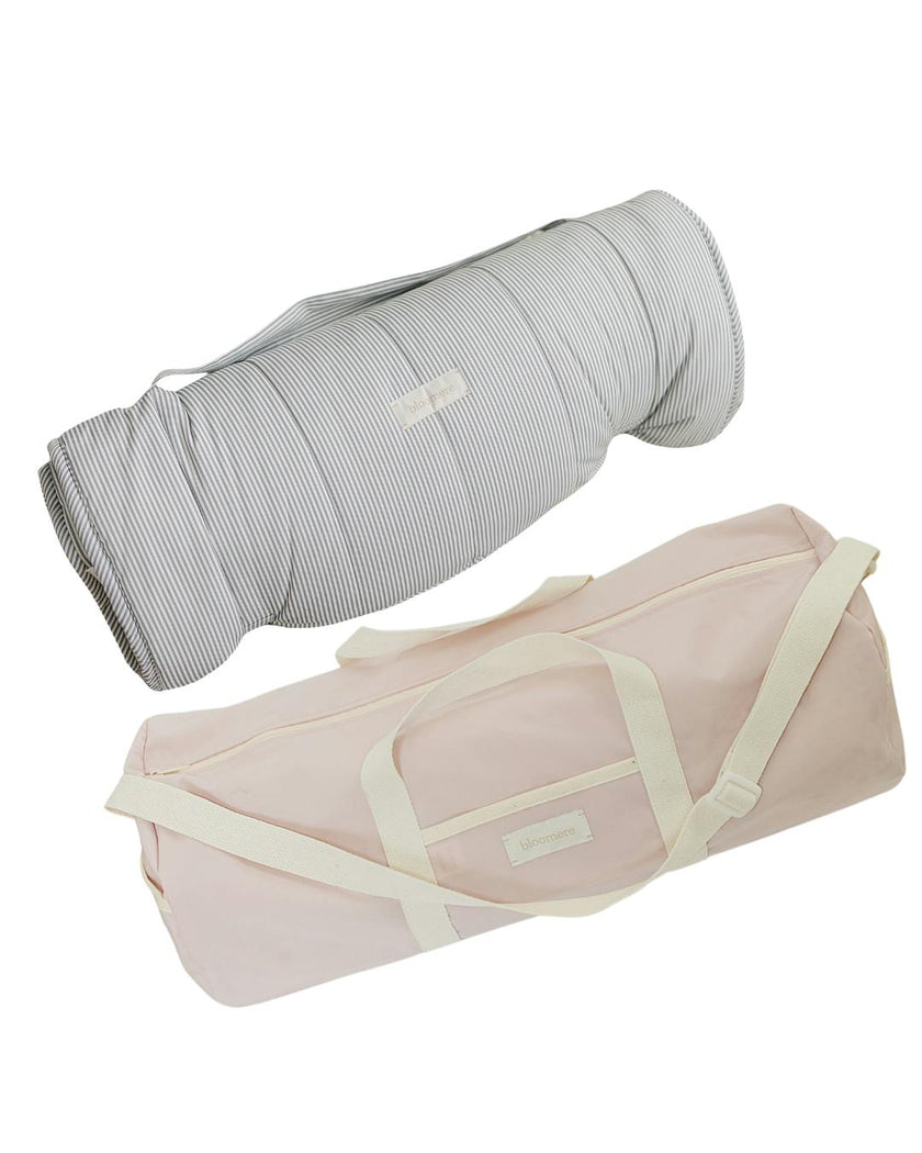 BLOOMERE  Nap Mat Set (Modern Stripe Pink Bag)