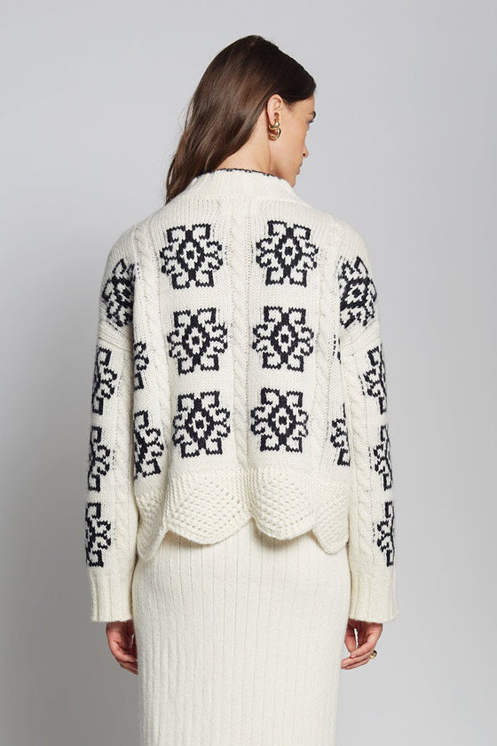 SIENNA SWEATER | IVORY + BLACK
