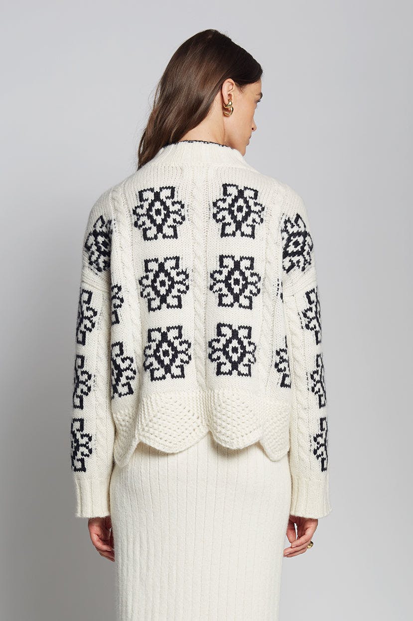 SIENNA SWEATER | IVORY + BLACK