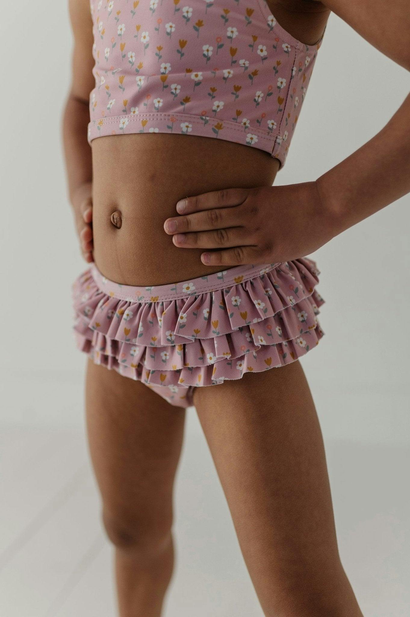 Girls Two-Piece Swimsuit in Mini Daisy
