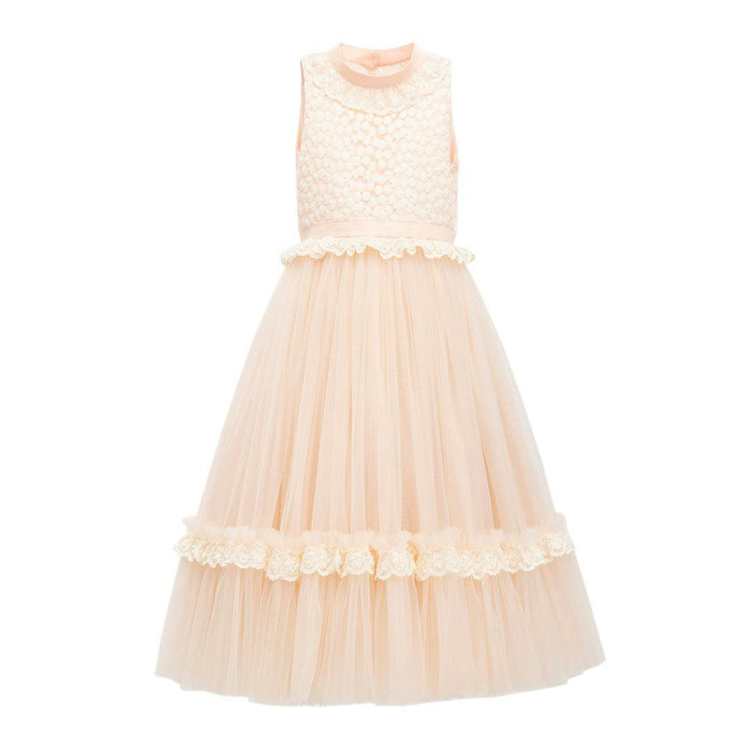 Pink Peach Edina Sleeveless Overlay Gown