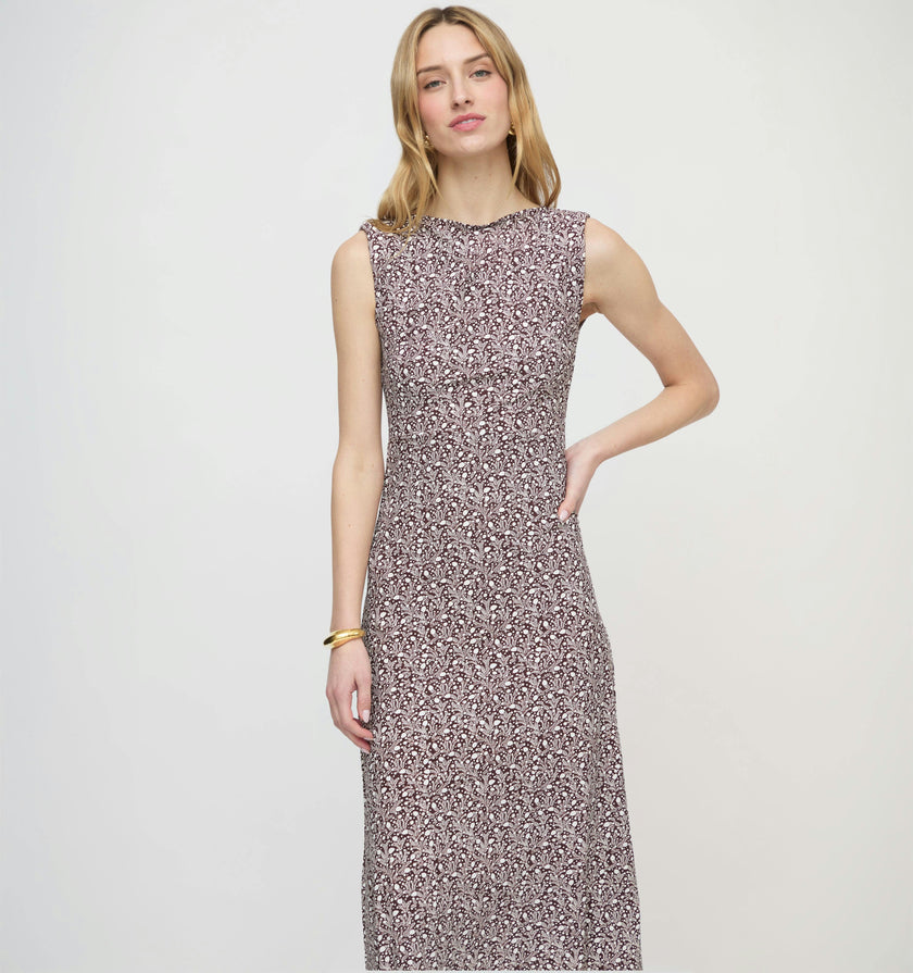 The Sloane Dress - Chocolate Ditsy Thistle