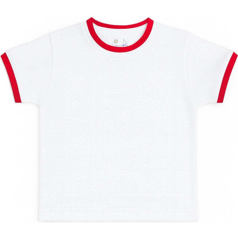 White T-Shirt With Tipping