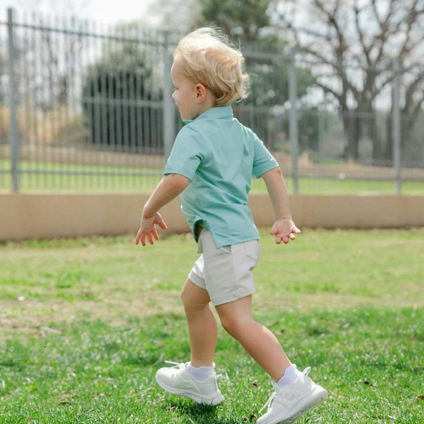 Will Boys' Performance Polo by LH Sport Green Stripes