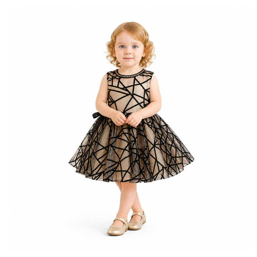 Beige Belvedra Pearl-Trim Ribbon Dress