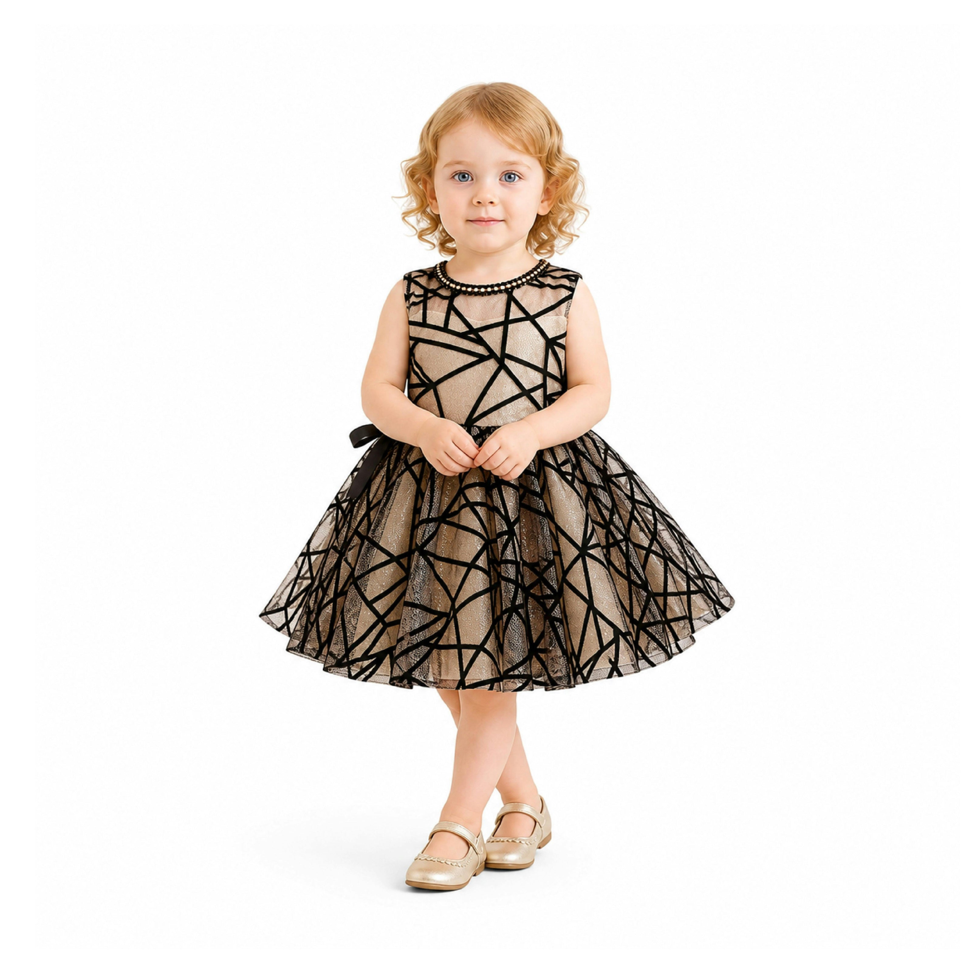 Beige Belvedra Pearl-Trim Ribbon Dress