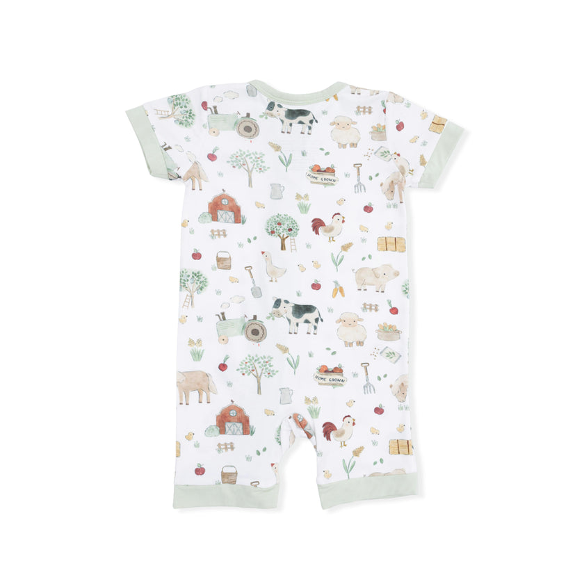 Cute Farm Animals Uni - Shortie 2 Way Zipper Romper
