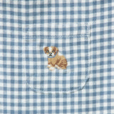 Baby Gingham Dog Overall, blue