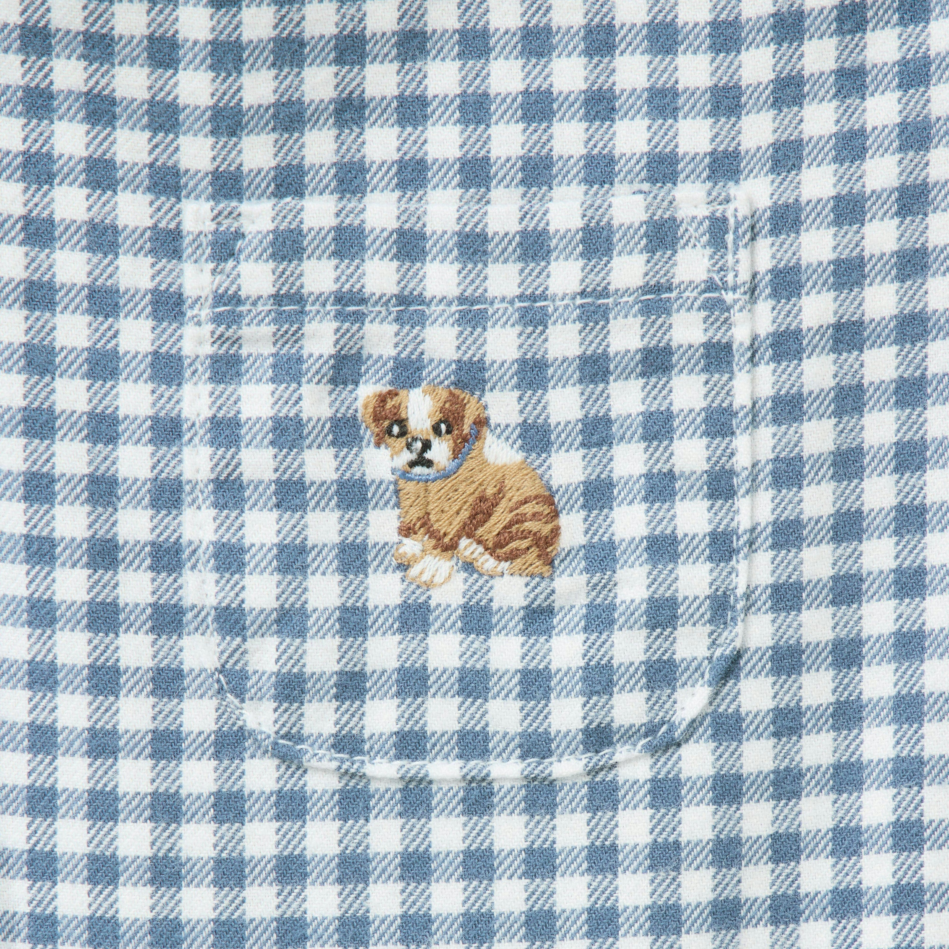 Baby Gingham Dog Overall, blue