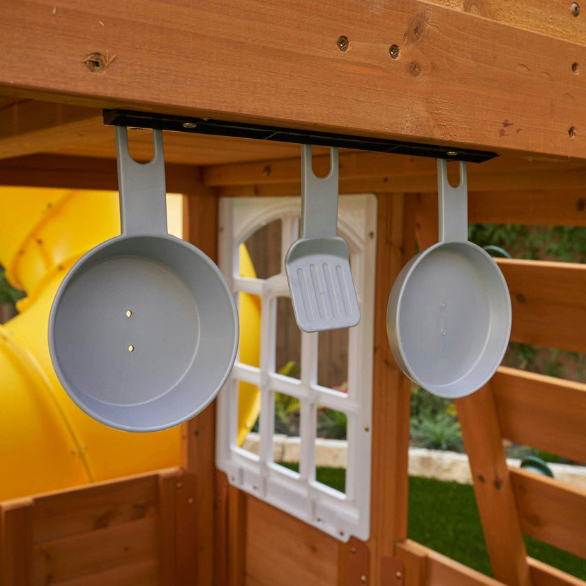 Castlewood Wooden Swing Set / Playset With Clubhouse