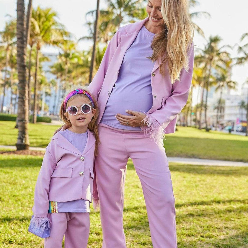 Women’s Feather Trims Suit Lavender