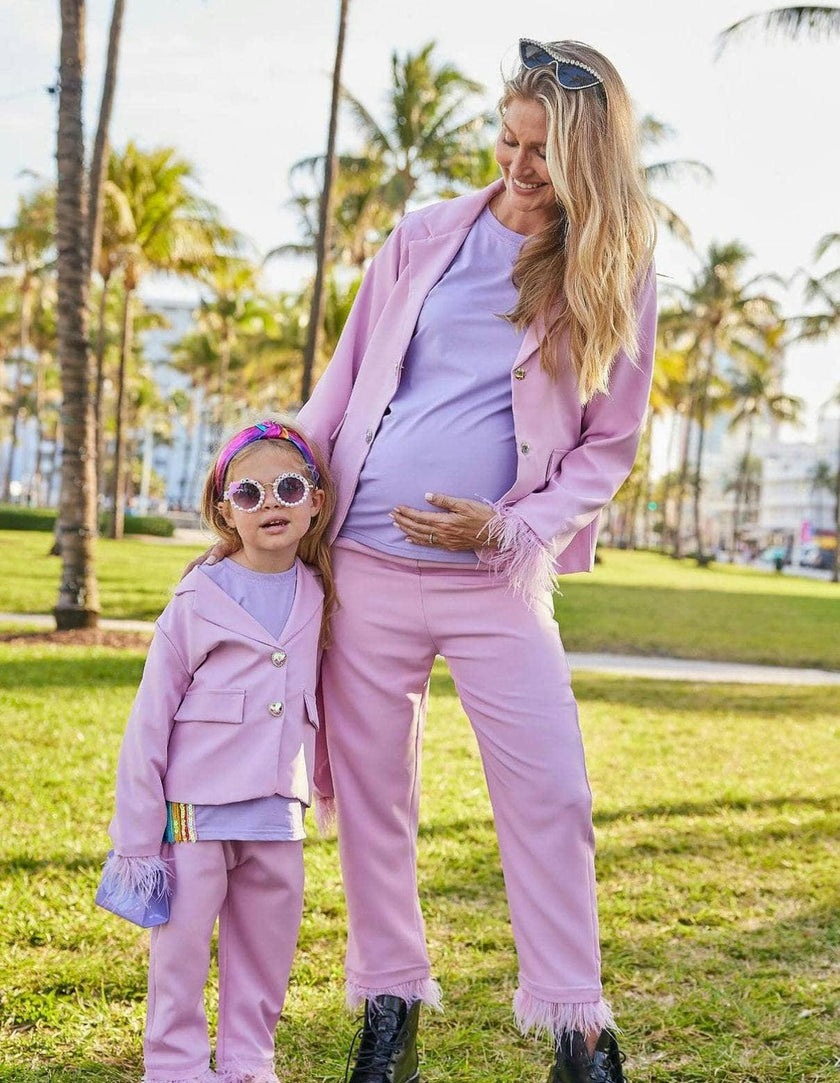 Women’s Feather Trims Suit Lavender