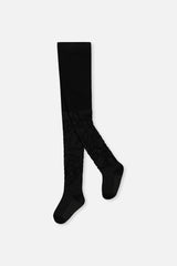 Knit Textured Tights Black