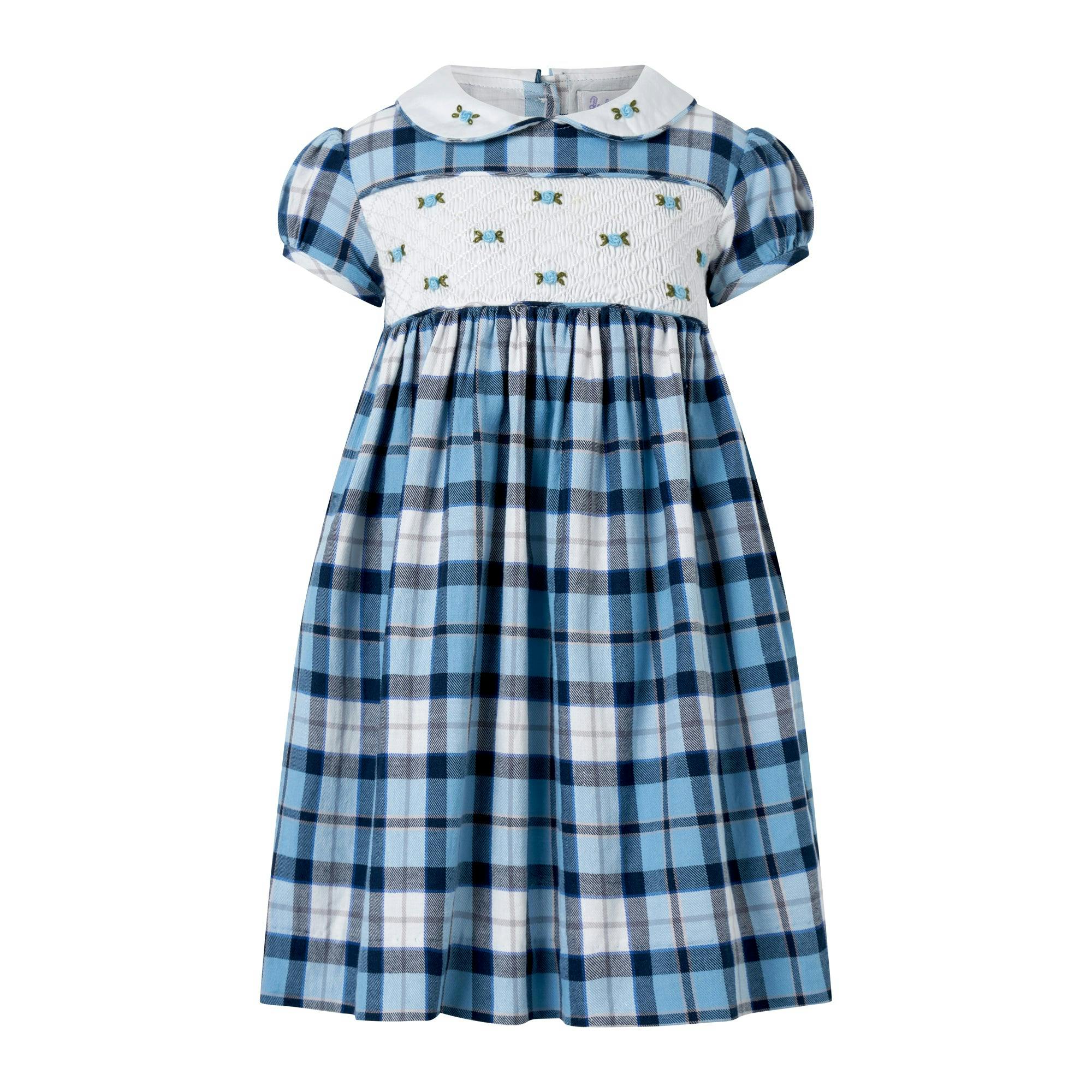 Blue Check Smocked Dress & Bloomers