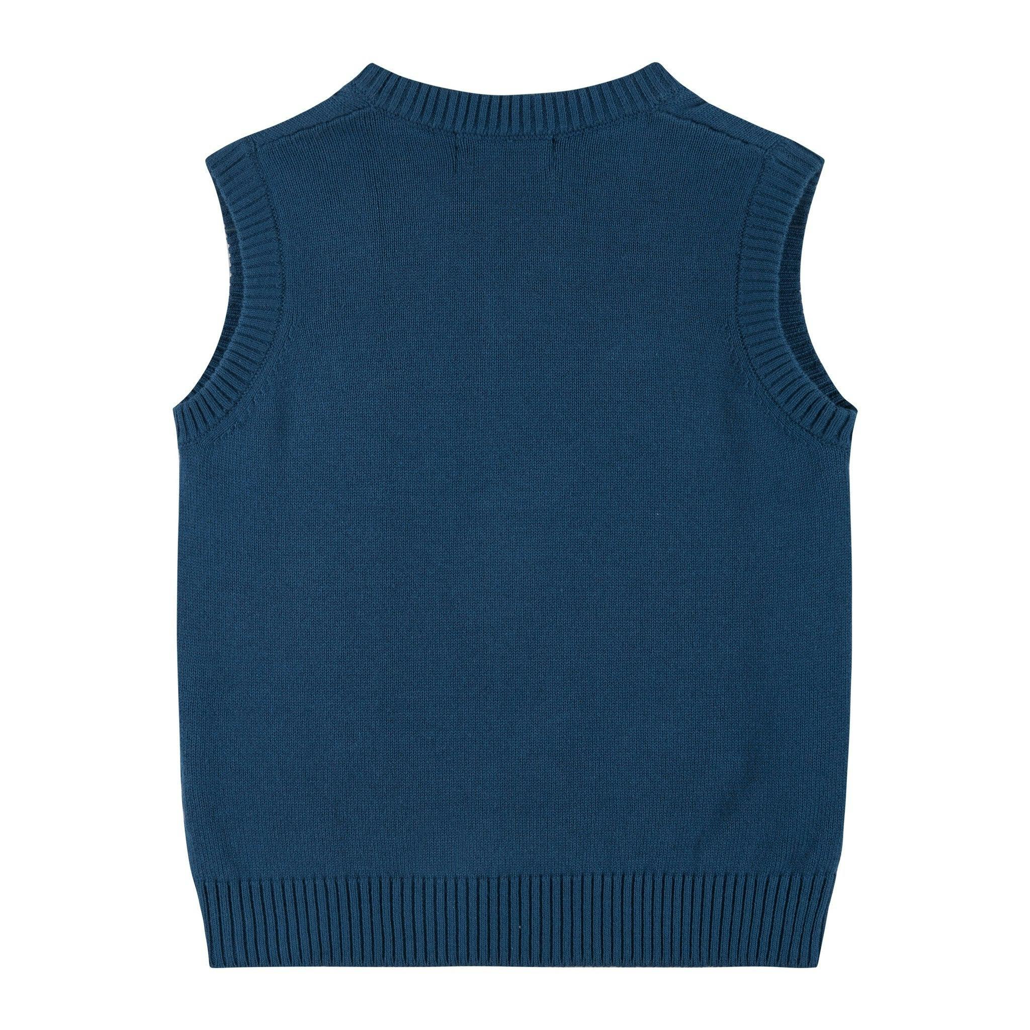 Infant Boys 4-Piece Vest Set | Navy & Khaki Plaid