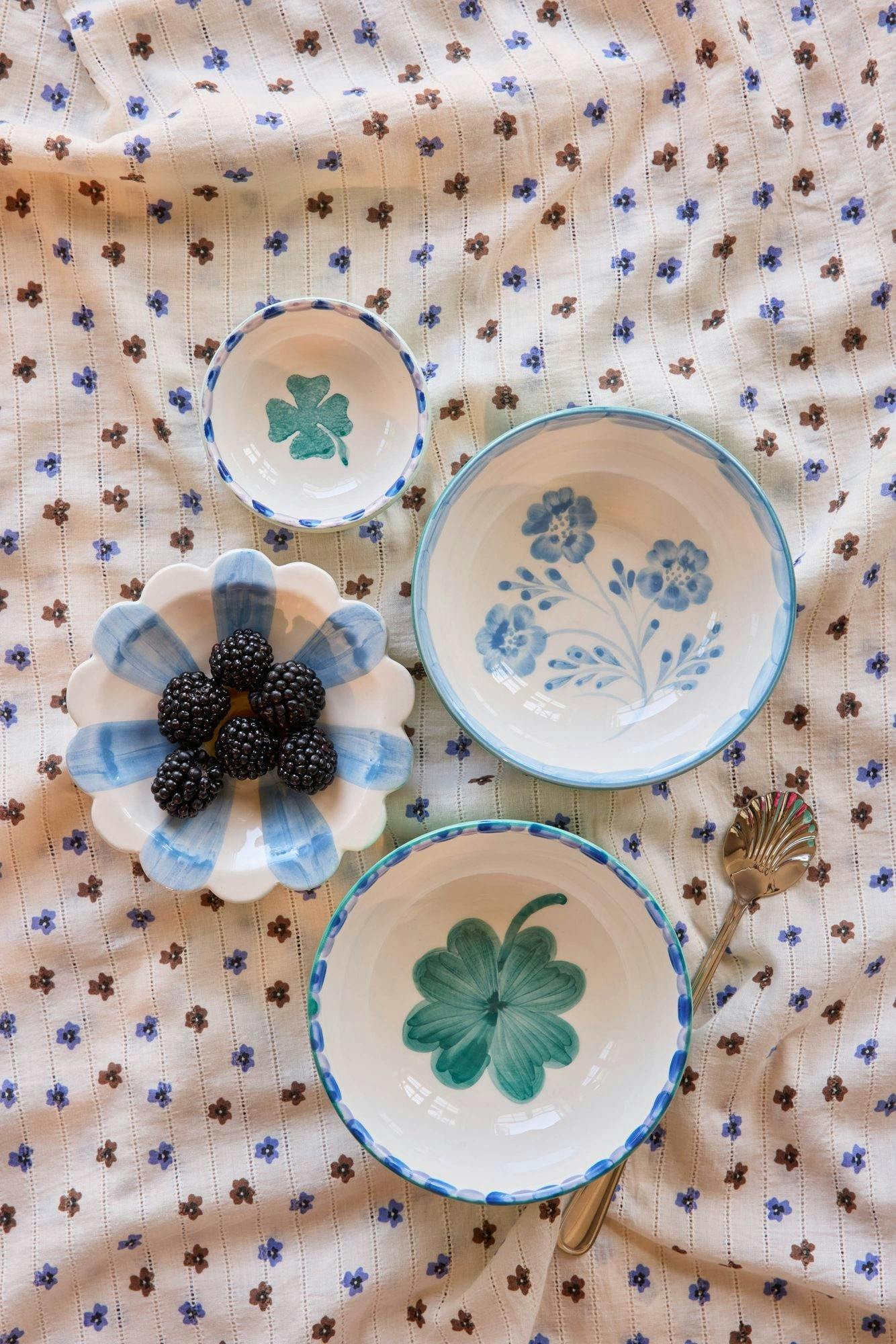 Ceramic Dipping Bowl with Hand-painted Clover - Small - 3.38 oz