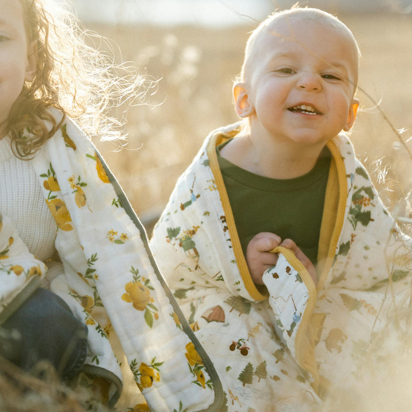 Original Organic Cotton Muslin Quilt - Alpine Adventure