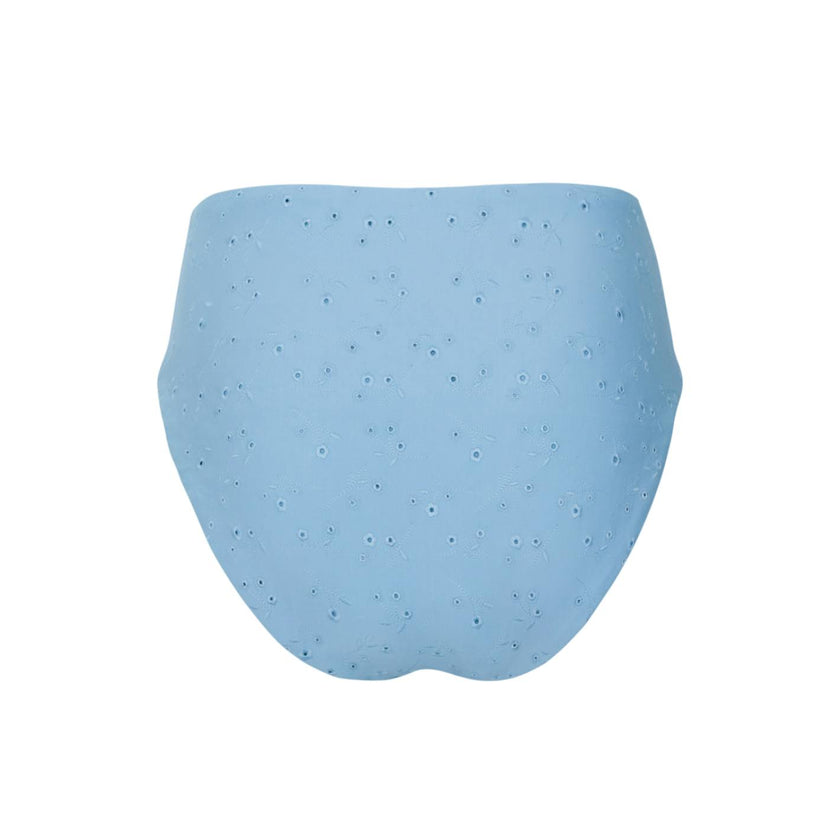 women's dusk blue eyelet high waist bikini bottom