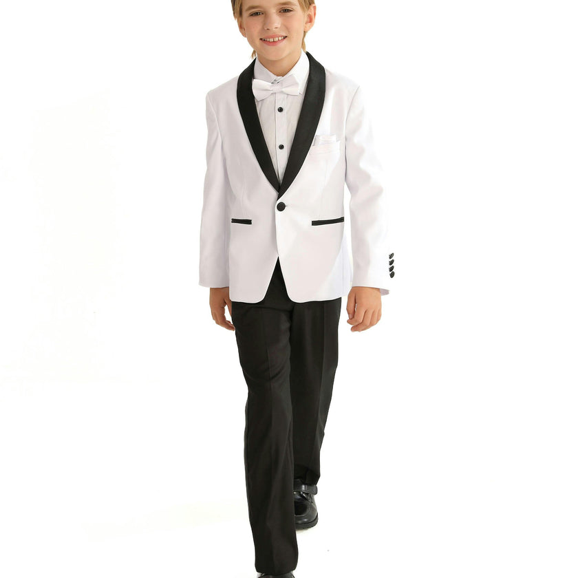 White Moustache Shawl Lapel Tuxedo Set