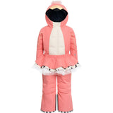 Flamingdo Adjustable Hood Waterproof Zipper Snowsuit, Pink