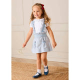 Alexander Stripe Smocked Skirt with Braces in Blue (18mths-6yrs)