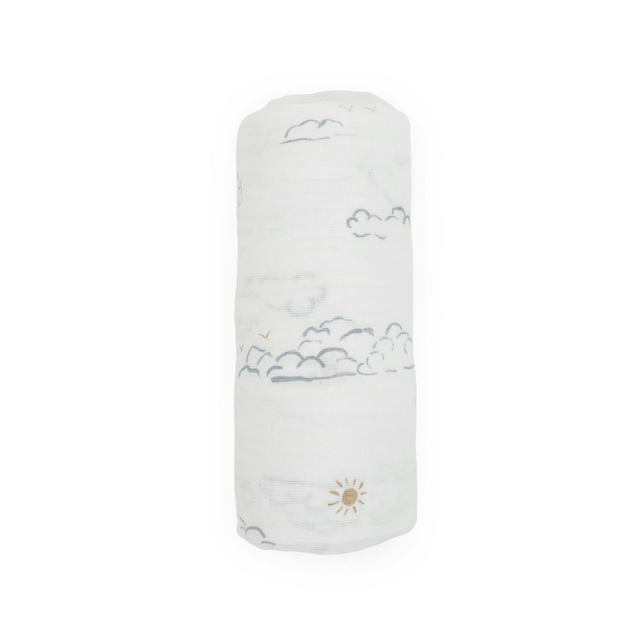 Cotton Muslin Swaddle Blanket - Partly Cloudy