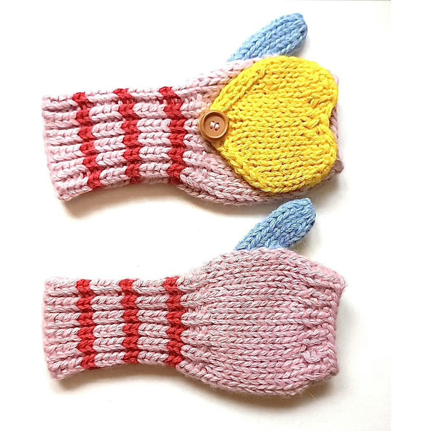 Fingerless Mittens, Pink