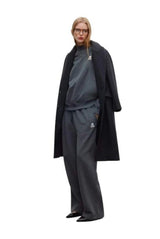 TNS Logo Rib Collar Woman Sweatshirt Dark Grey Melange