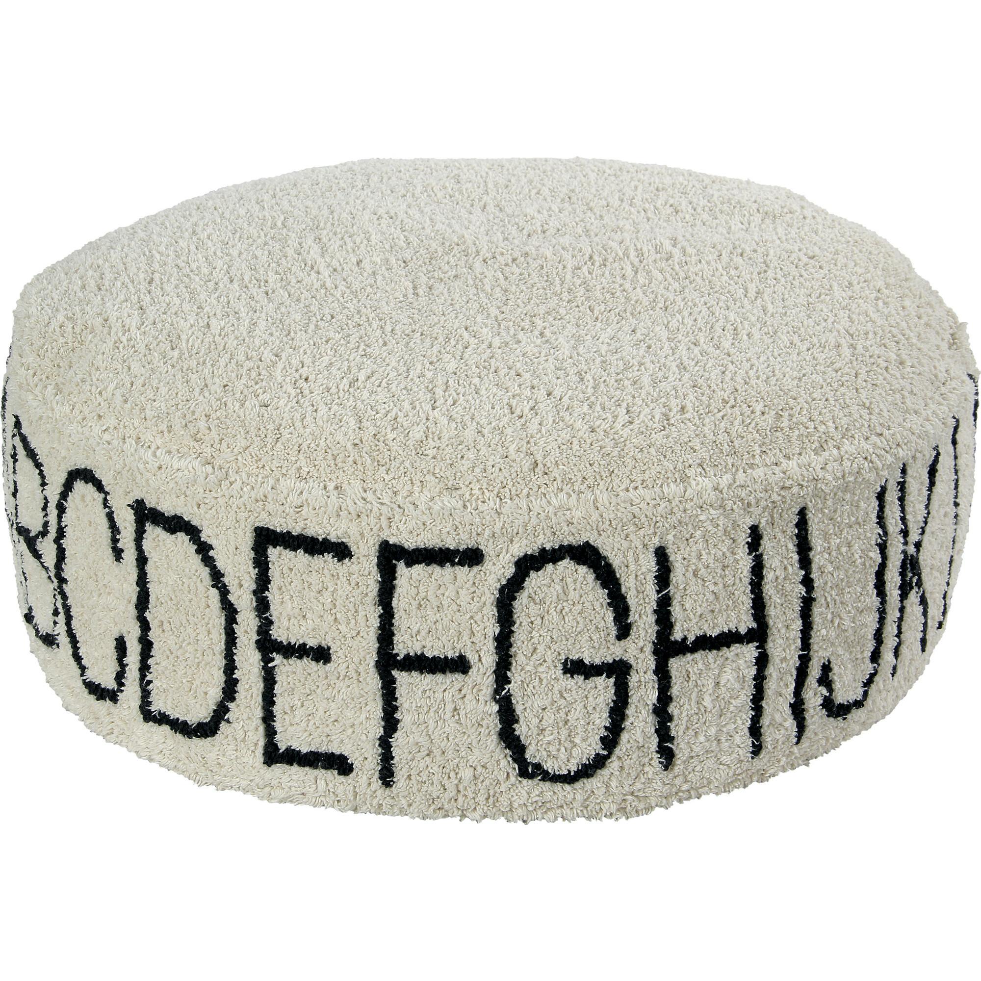 All Around Alphabet Round Wide Pouffe