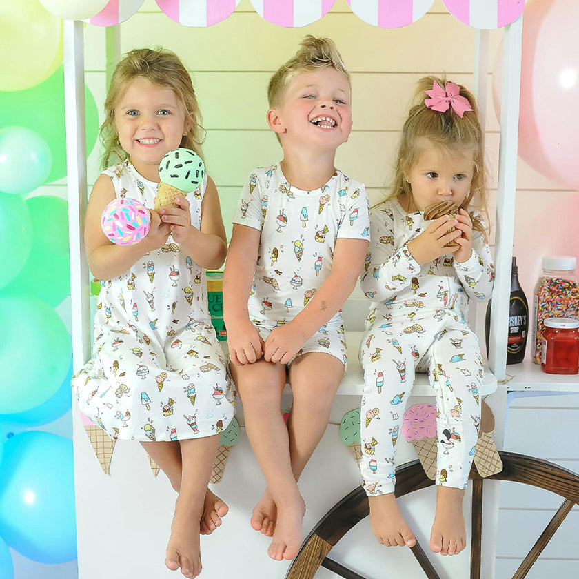 Ice Cream Bamboo Kids Pajama Short Set