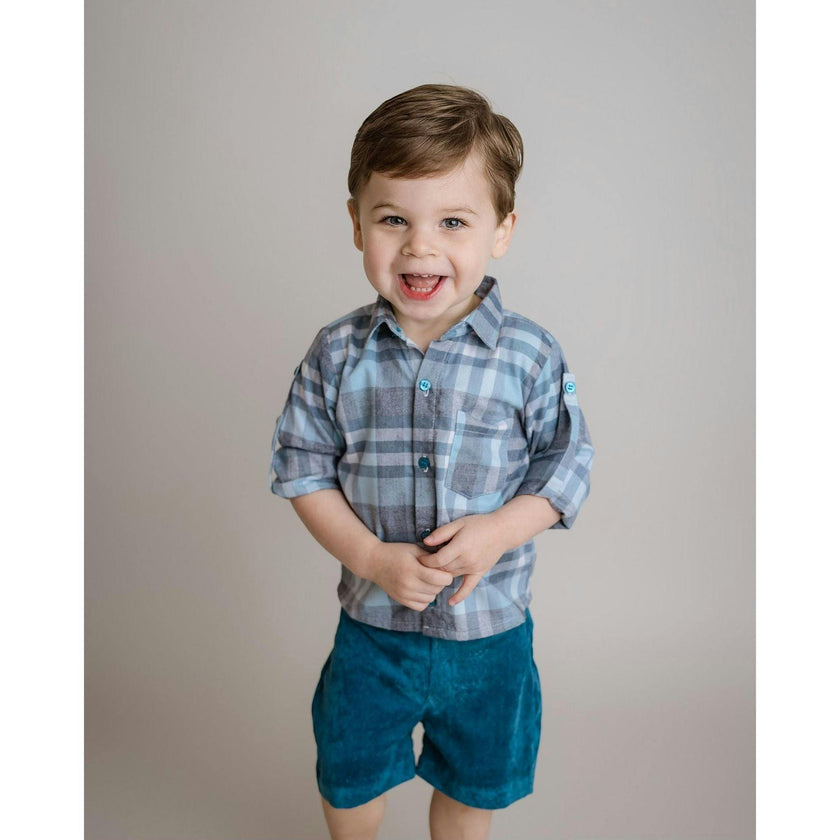Teal Flannel Shirt Set