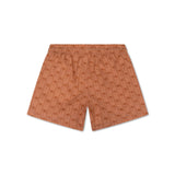 Swim Shorts - Brown - Palm Stripe - Adult