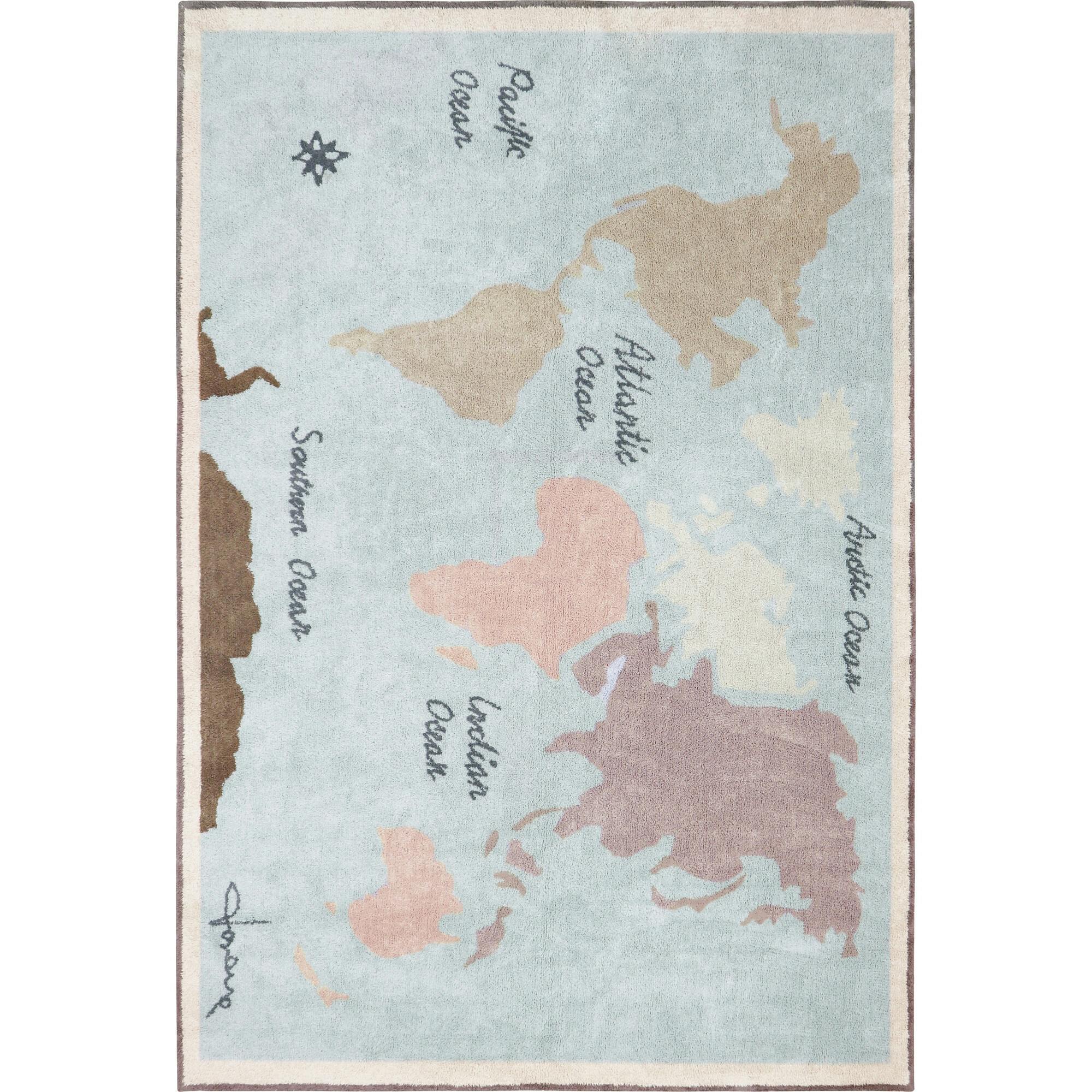 Washable Rug Vintage Map