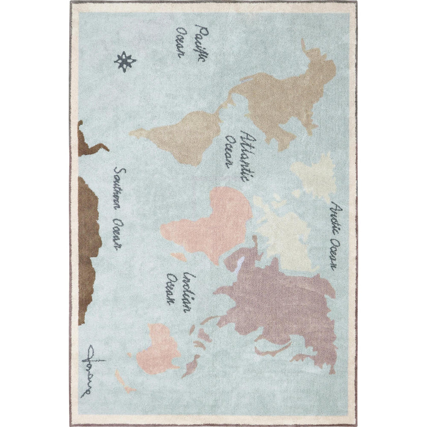 Washable Rug Vintage Map